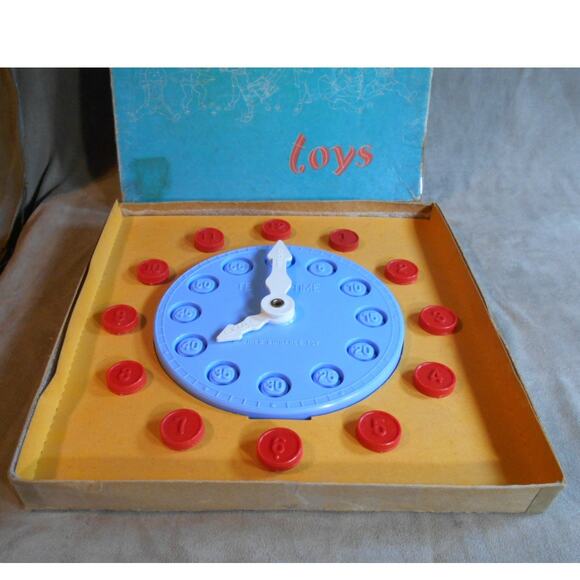 Vintage No 40 Teach-A-Time Clock w/Original Box Child Guidance Toys Complete - Picture 2 of 10